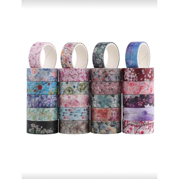 24 Roll Floral Washi Tape Scrapbook Craft Junk Journal Creative Gift Wrap - Picture 7 of 13